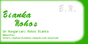 bianka mohos business card